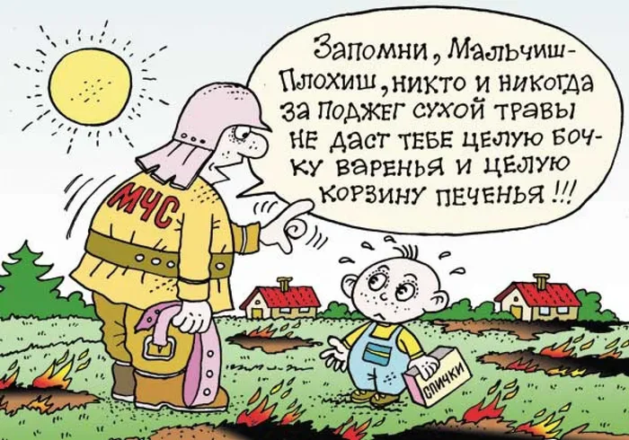 Поджег сухой травы!